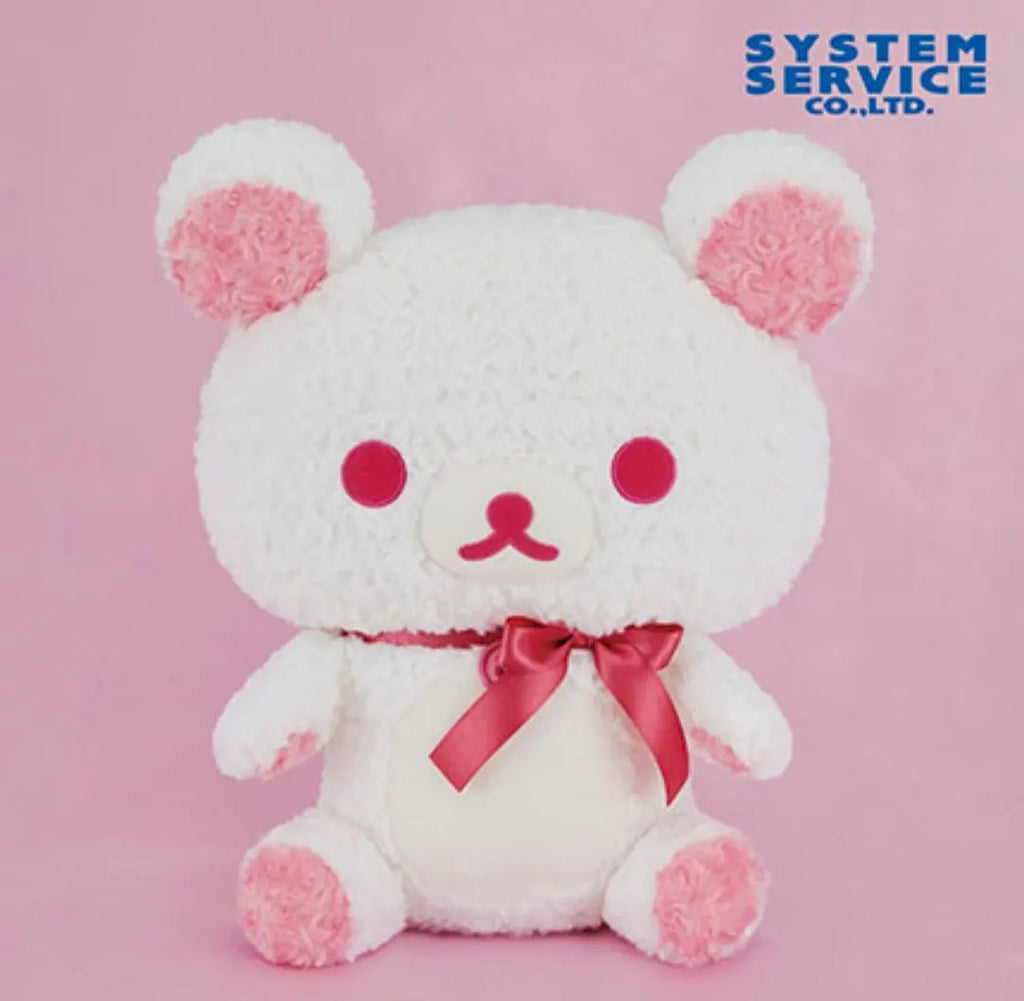 Rilakkuma White Pink Big Rose Plush